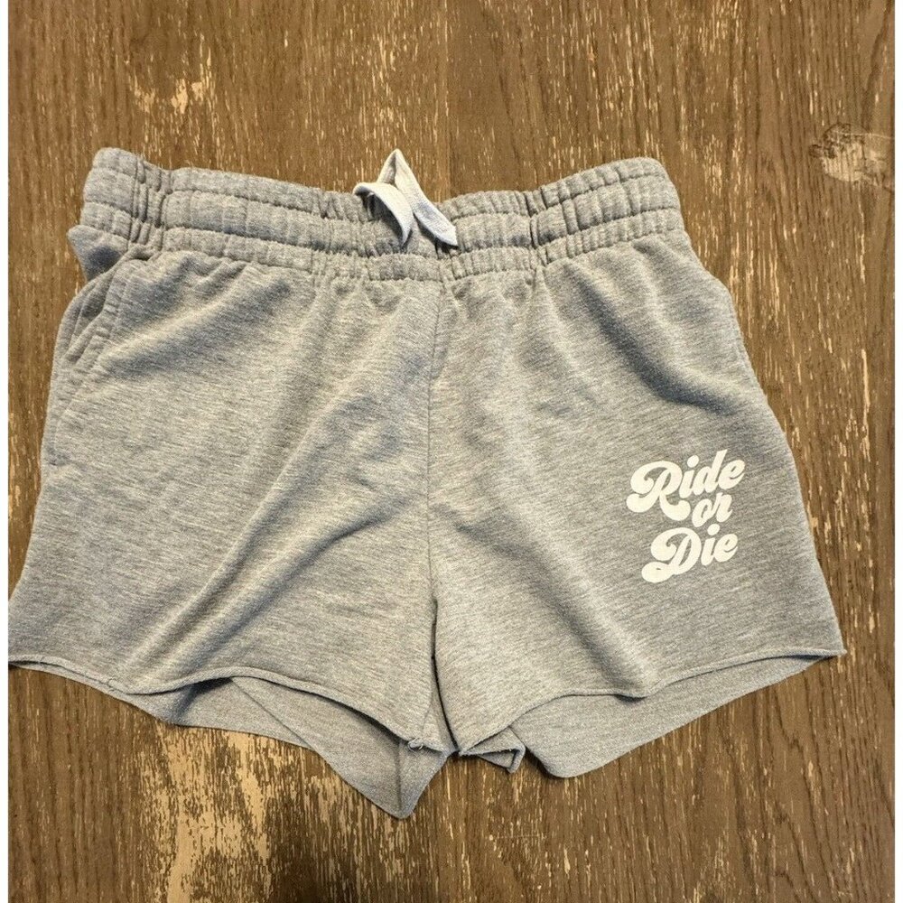 Show Me Your Mumu Ride or Die Gray Graphic Sweatshirt Short set Oversized Small - Picture 9 of 16